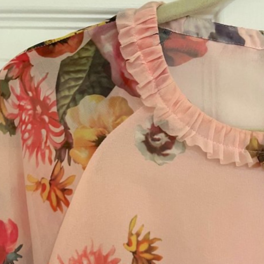 Ted Baker ‘Anina’ Sheer Floral Top - Picture 5 of 8